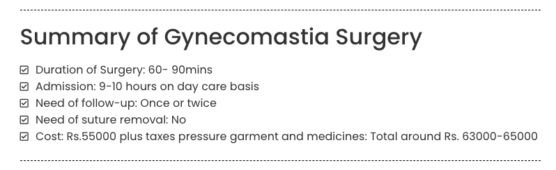 gynecomastia surgery cost